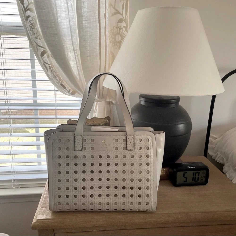 Kate Spade New York Patio Place Kimmie Fresh White Leather Tote Bag